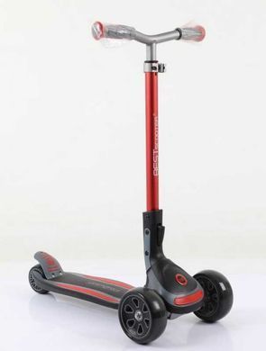 Детский трехколесный самокат Best Scooter G- 43304 MAXI со складной конструкцией и светящимися колесами, Красный