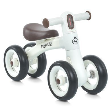 Беговел (велобег) детский PROF1 KIDS MBB 1039 с подсветкой на руле и 4-мя колесами EVA, Бежевый