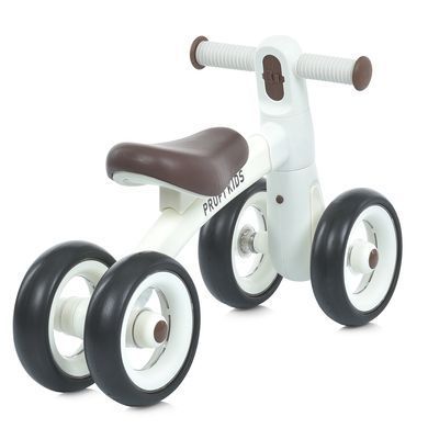 Беговел (велобег) детский PROF1 KIDS MBB 1039 с подсветкой на руле и 4-мя колесами EVA, Бежевый