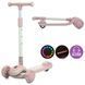 Детский трехколесный самокат Scooter JR3-128 складной, с подсветкой платформы и музыкой, Розовый: изображение &ndash; 1