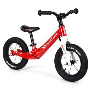 Біговел (велобіг) дитячий CORSO 55960 Magnesium Sport з надувними гумовими колесами 12" та магнієвою рамою, Чорний матовий