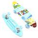 Пенні борд (Penny Board) A 62470 Best Board 24" з колесами, що світяться, і малюнком на деці, Блакитний "Кольорова абстракція"