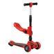 Детский трехколесный самокат-беговел Best Scooter ST-18003 MAXI с сиденьем, складным рулем и светящимися колесами, Красный