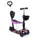 Дитячий триколісний самокат Best Scooter 30605 5 в 1 із сидінням та батьківською ручкою, з малюнком, Чорний з динозаврами