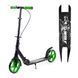 Детский двухколесный самокат Best Scooter W-76565 WOLF со складной конструкцией, передним амортизатором и ручным тормозом, Зеленый