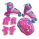 Дитячі ролики для початківців 3в1 Profi Roller 4148, PU, з рожевим захистом і шоломом, 26-29, Фіолетові