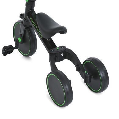 Велосипед-біговел (велобіг) дитячий триколісний PROFI KIDS MBB 1008-3 з педалями та складаним кермом, Чорно-рожевий
