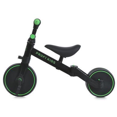 Велосипед-біговел (велобіг) дитячий триколісний PROFI KIDS MBB 1008-3 з педалями та складаним кермом, Чорно-рожевий