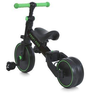 Велосипед-біговел (велобіг) дитячий триколісний PROFI KIDS MBB 1008-3 з педалями та складаним кермом, Чорно-рожевий
