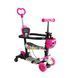 Триколісний самокат Best Scooter "Божа корівка" LS-84099 5 в 1 з ручкою управління, Фіолетовий "Квіти"