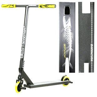 Трюковий самокат Best Scooter Barracuda BC-30111 з кермовою системою HIC, колеса 110 мм + 2 пеги, Чорно-жовтий