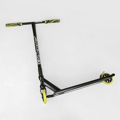 Трюковий самокат Best Scooter Barracuda BC-30111 з кермовою системою HIC, колеса 110 мм + 2 пеги, Чорно-жовтий