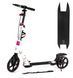 Детский двухколесный самокат Best Scooter D-71057 со складной конструкцией, двумя амортизаторами и ручным дисковым тормозом, Бело-розовый