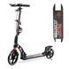 Детский двухколесный самокат Best Scooter 90166-B со складной конструкцией, двумя амортизаторами, ручным дисковым тормозом и фарой, Синий