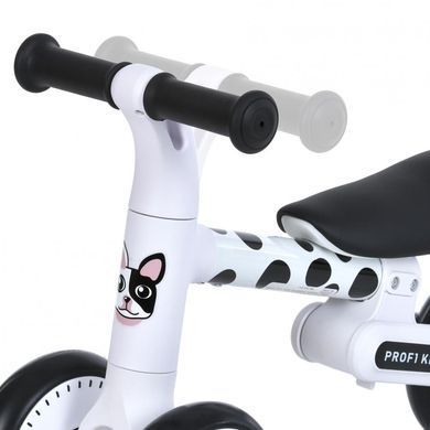 Біговел (велобіг) дитячий триколісний PROFI KIDS MBB 1013-4D з піно колесами EVA 6" та складаною конструкцією, Чорно-білий