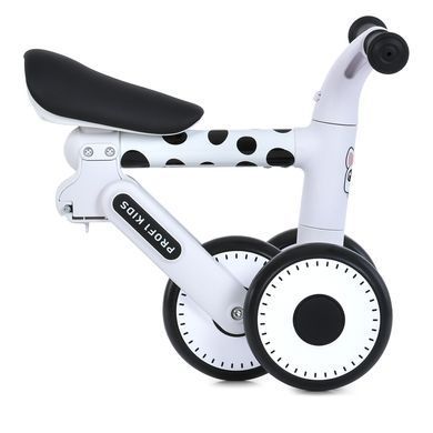 Біговел (велобіг) дитячий триколісний PROFI KIDS MBB 1013-4D з піно колесами EVA 6" та складаною конструкцією, Чорно-білий