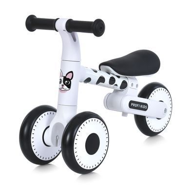 Біговел (велобіг) дитячий триколісний PROFI KIDS MBB 1013-4D з піно колесами EVA 6" та складаною конструкцією, Чорно-білий