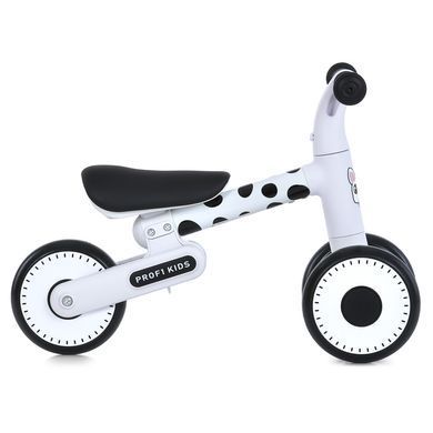 Біговел (велобіг) дитячий триколісний PROFI KIDS MBB 1013-4D з піно колесами EVA 6" та складаною конструкцією, Чорно-білий