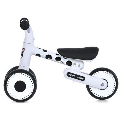 Біговел (велобіг) дитячий триколісний PROFI KIDS MBB 1013-4D з піно колесами EVA 6" та складаною конструкцією, Чорно-білий